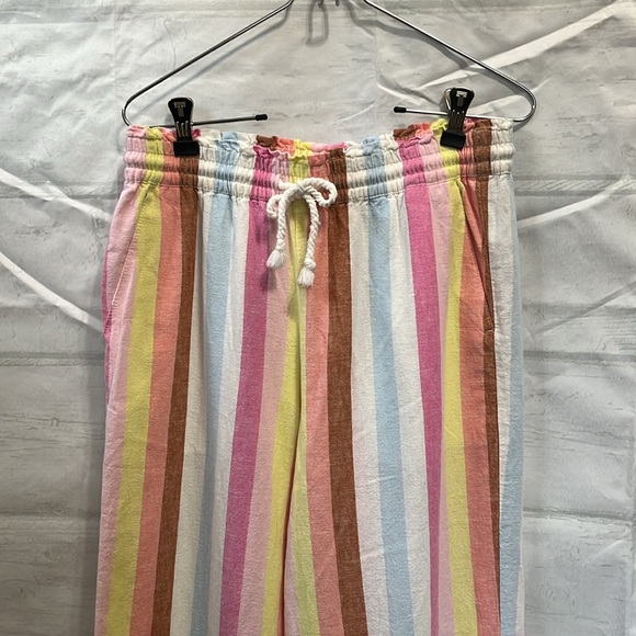 J. Crew Linen Blend Striped Paper Bag Drawstring Pants Pastel Pink Size S - Picture 5 of 15